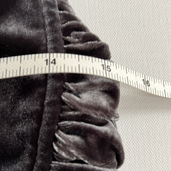 Zara Women’s Charcoal Velvet Side Zip Corset Top size Medium - Picture 4 of 7